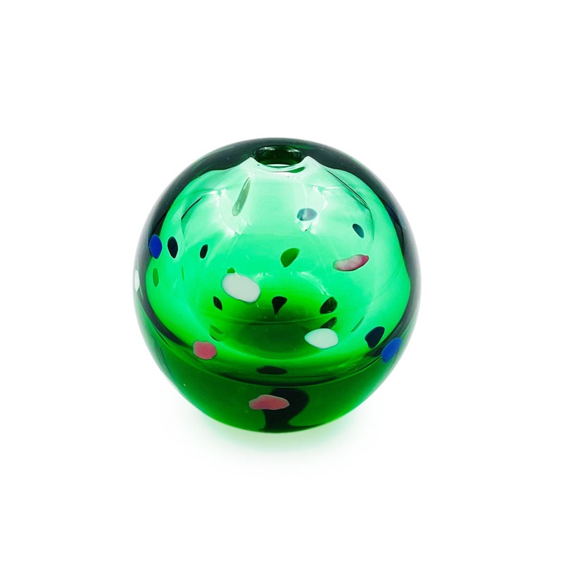 Hand Thrown Glass Bud Vase Tsugaru Vidro Irotemari Aoba