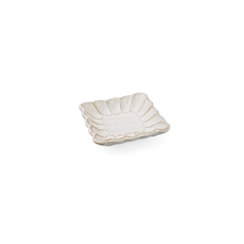 Kikka Matte Kobiki Matte Ivory Square Sauce Dish 3.5" x 3.5"