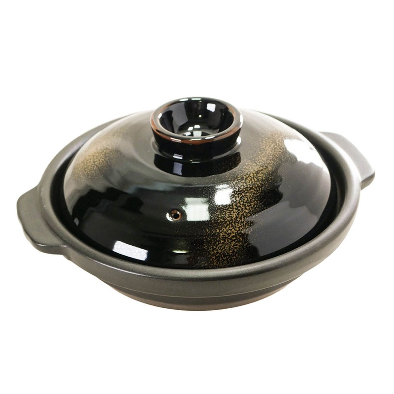 Kinka Gold x Black Donabe Earthenware Pot 35 fl oz / 7.5" dia