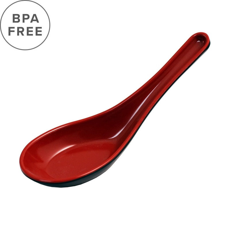 Melamine Red Renge Ramen Spoon 5.75" Length (Set of 12 )
