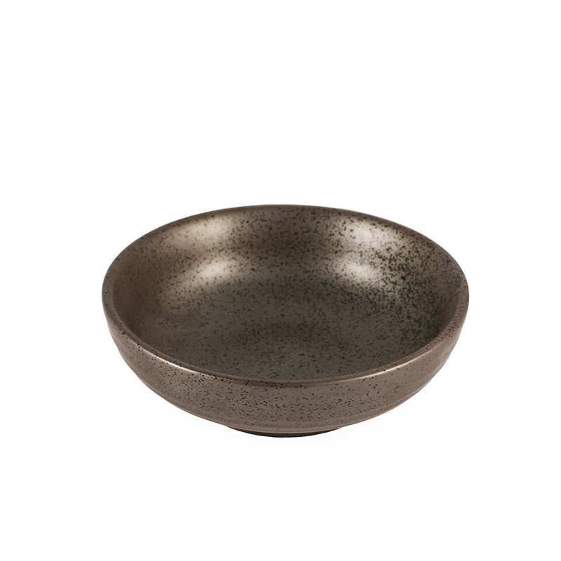 Metallic Gray Black Speckled Individual Salad Bowl 9 fl oz / 5" dia