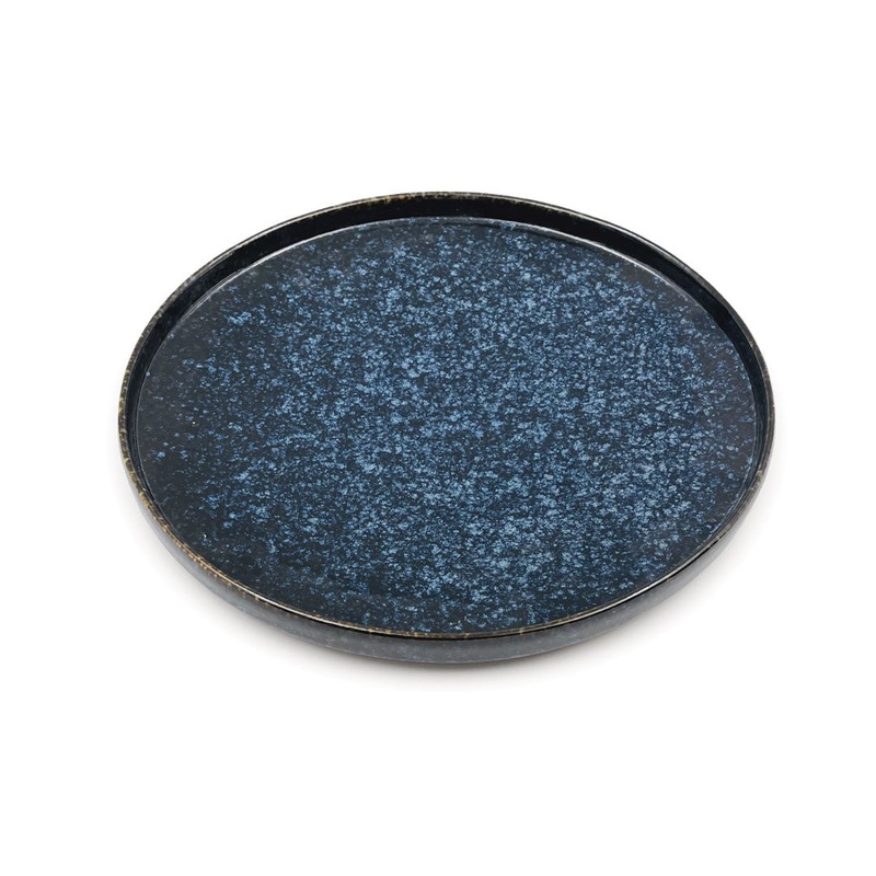 Porcelain Blue Star Rimmed Plate 8.25" dia