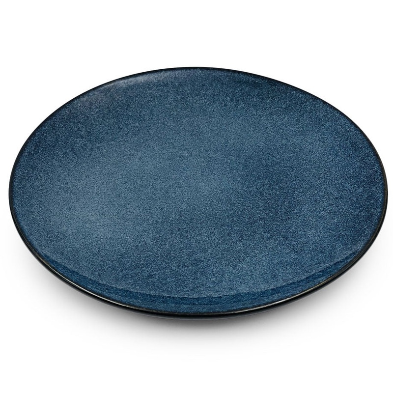 Porcelain Blue Star Round Dinner Plate 12.8" dia