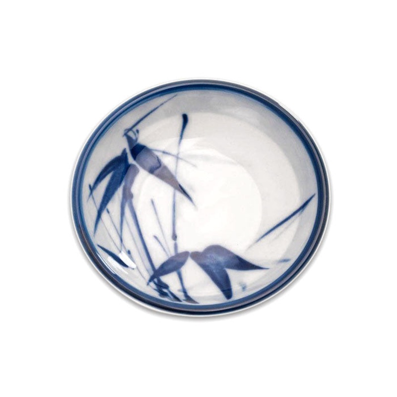 Soy Sauce Dish Blue Bamboo 3.8" dia
