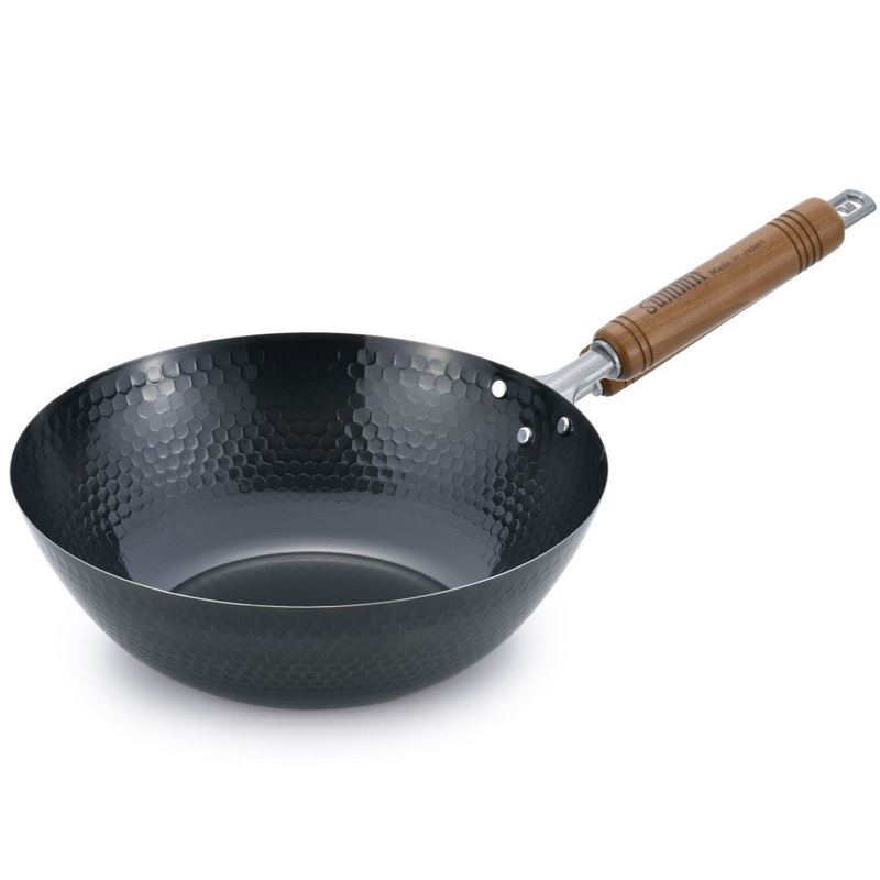 Summit Iron Hammered Beijing Flat-Bottom Wok Pan 10.6" dia x 4.9" ht