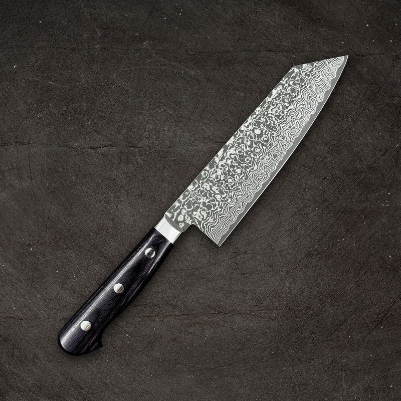 Yoshimi Kato VG-10 Nickel Damascus Bunka 165mm (6.5") Dark Purple Handle