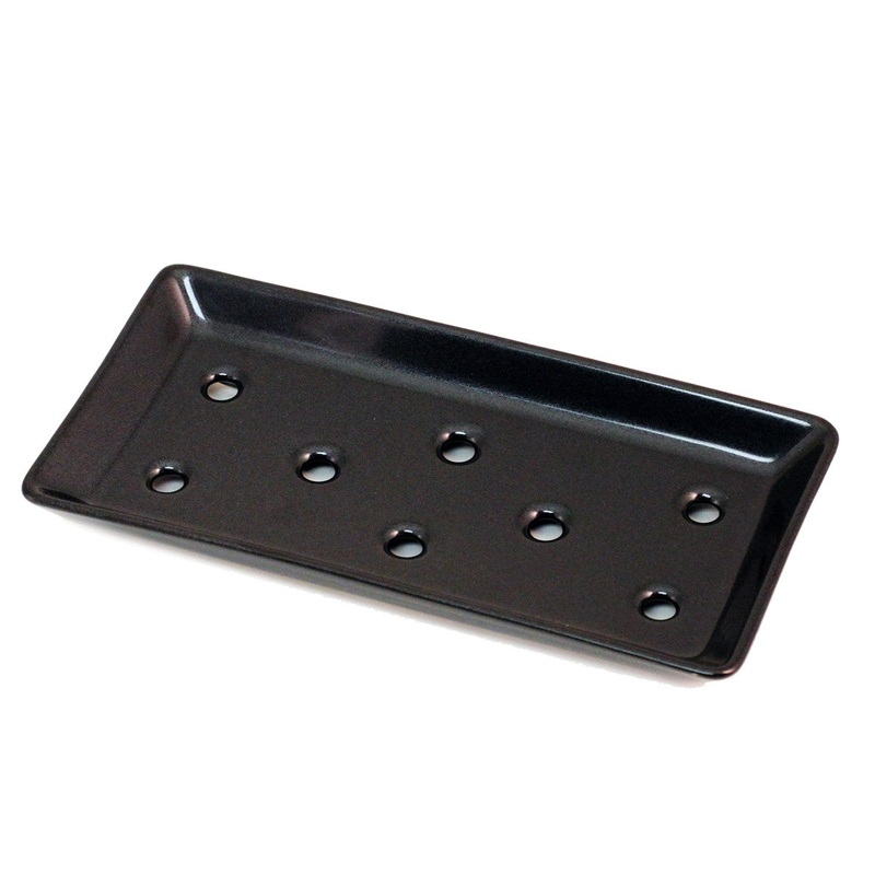 Black Ceramic Sushi Neta Plate 7.9" x 3.9"