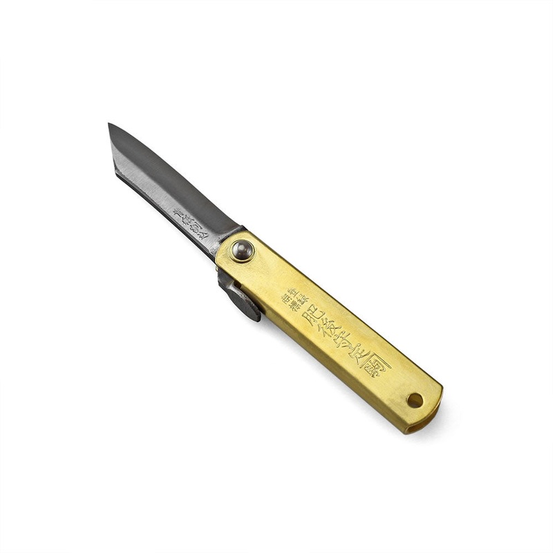 Higonokami Japanese Folding Pocket Knife Blue 50mm (2.0") with Suede Case