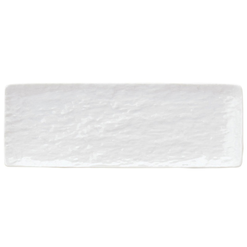 Porcelain Petra White Flat Rectangular Dinner Plate 11.8" x 4.1"