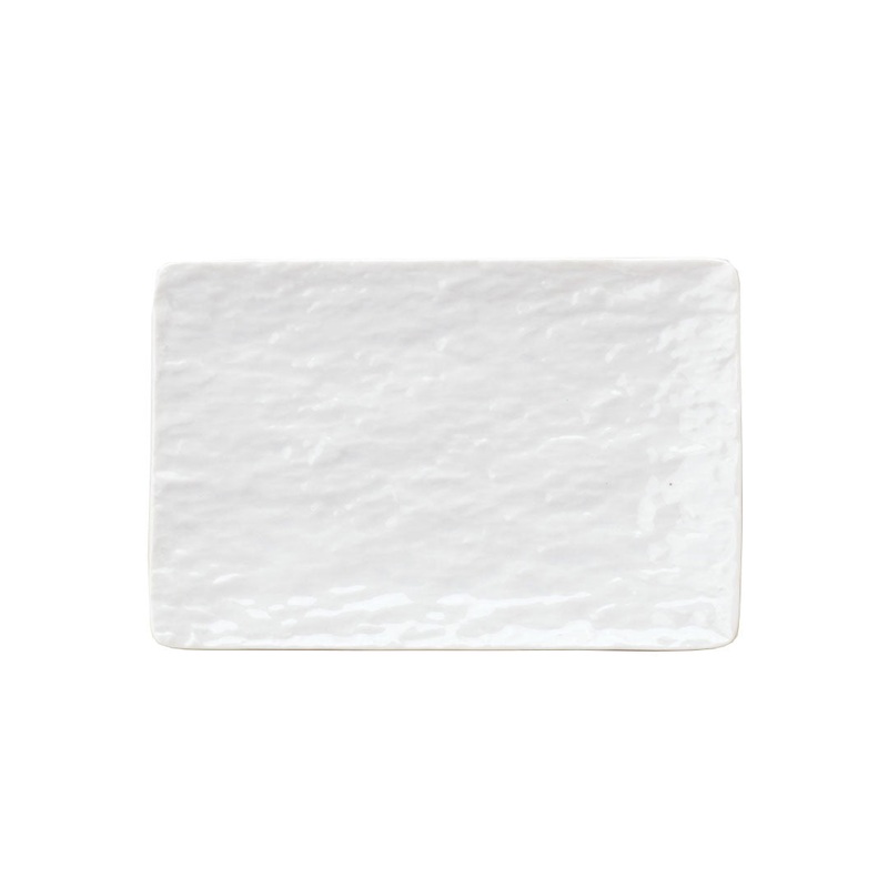 Porcelain Petra White Flat Rectangular Dinner Plate 7.1" x 4.75"