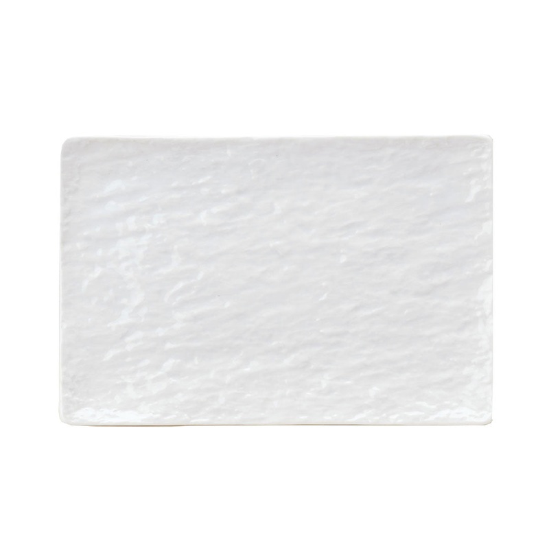 Porcelain Petra White Flat Rectangular Dinner Plate 9.6" x 6.3"