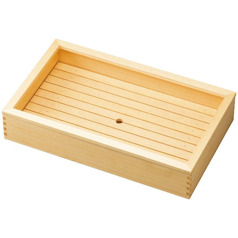 Wooden Sushi Neta Box with Clear Lid 19.7" x 11.8"