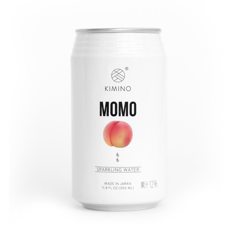 Kimino No Sugar Momo White Peach Sparkling Water 11.8 fl oz (350ml) x 24 cans