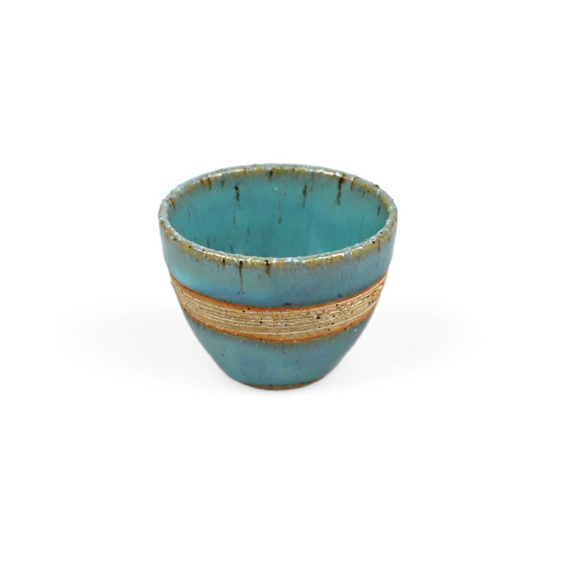 Kinyo Turquoise Blue Ceramic Sake Cup 2 fl oz