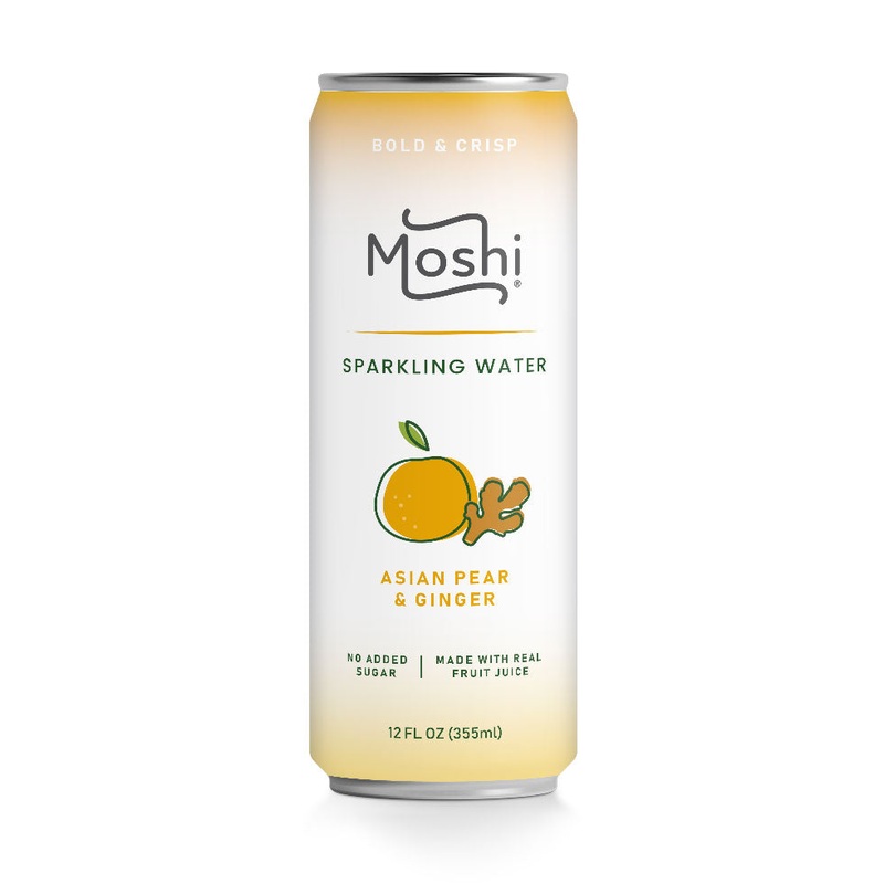 Moshi Sparkling Water Asian Pear & Ginger Miso 12 fl oz (355ml) x 12 cans