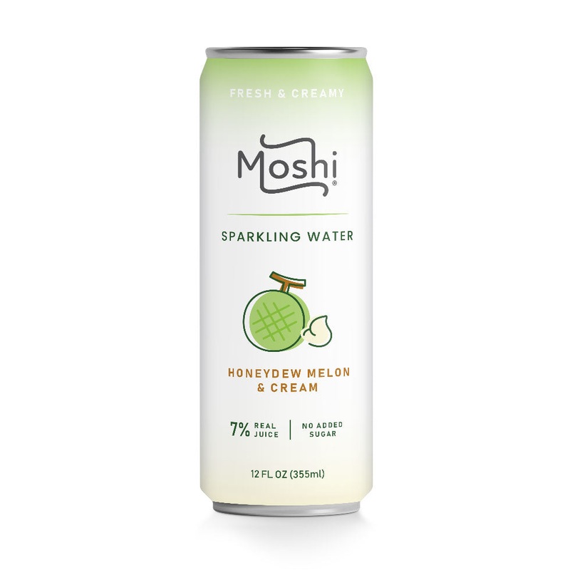 Moshi Sparkling Water Honeydew Melon & Cream 12 fl oz (355ml) x 12 cans
