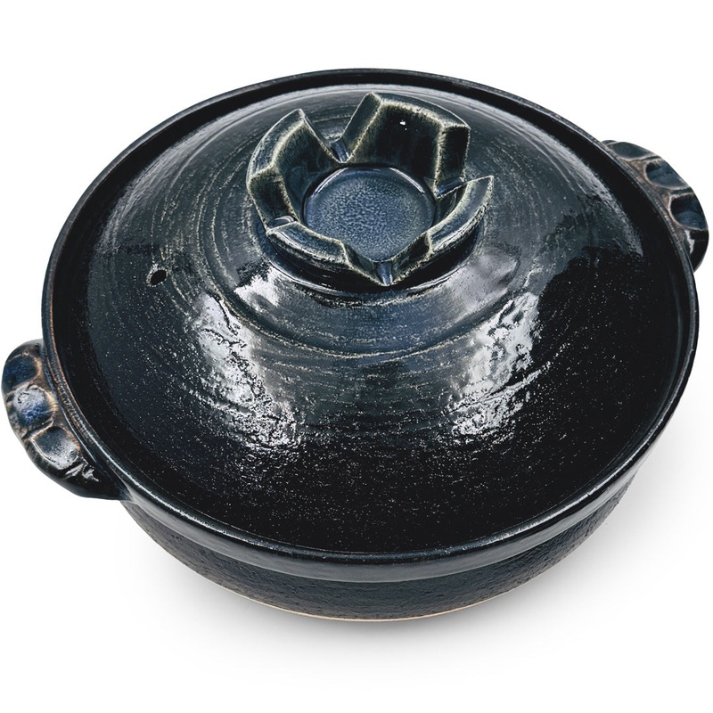 Ruriyu Cobalt x Black Banko Donabe Clay Pot 117 fl oz / 11" dia
