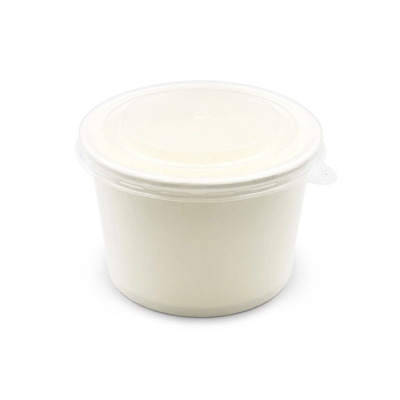 White Paper Waterproof Takeout Bowl with Lid 30 fl oz - Set of 600
