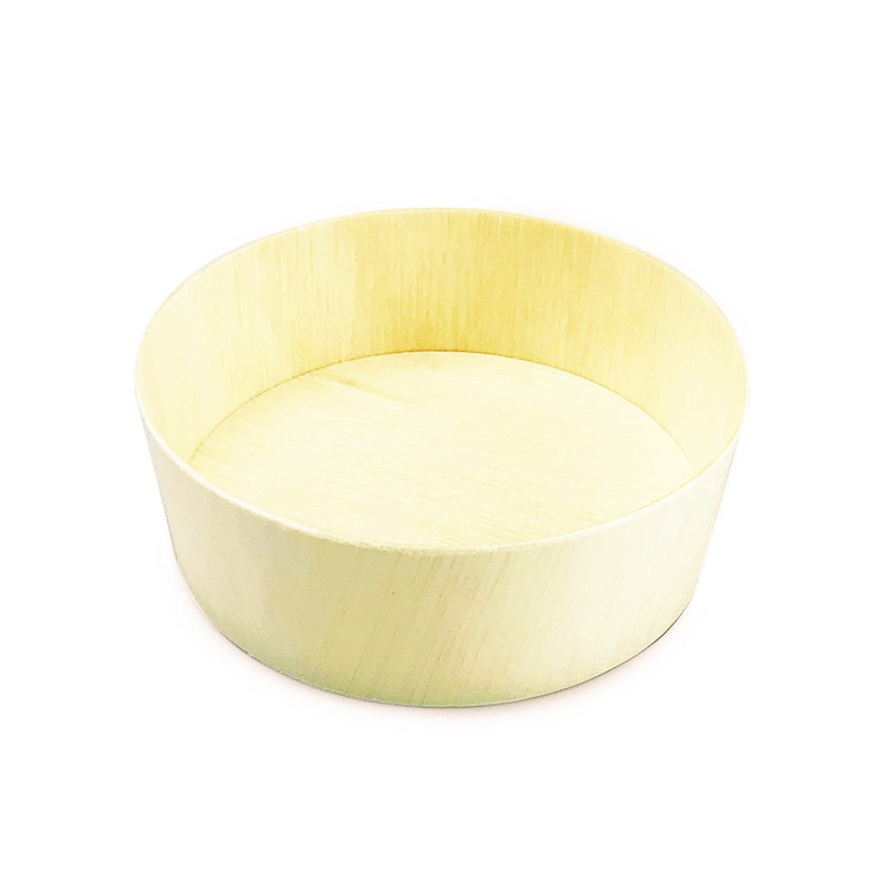 Wooden Round Takeout Bento Box 5.1" dia (300/case) - No Lid