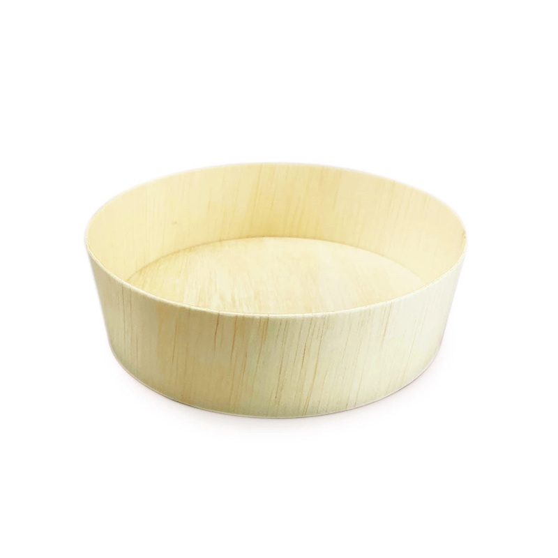 Wooden Round Takeout Bento Box 6.1" dia (300/case) - No Lid