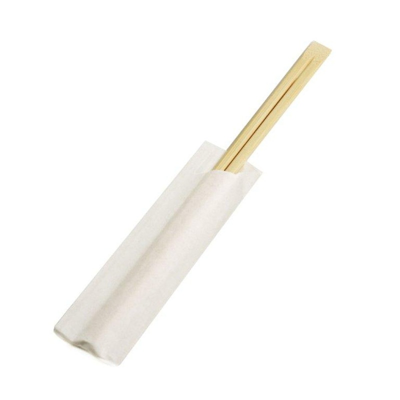 8.25" Disposable Bamboo Chopsticks with Blank White Sleeves - 2000 Pairs / Case