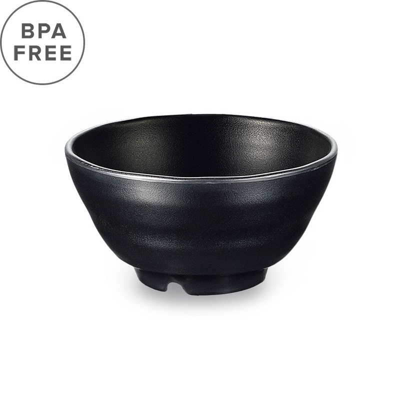 Melamine Black Grainy Donburi Bowl 33 fl oz / 6.6" dia