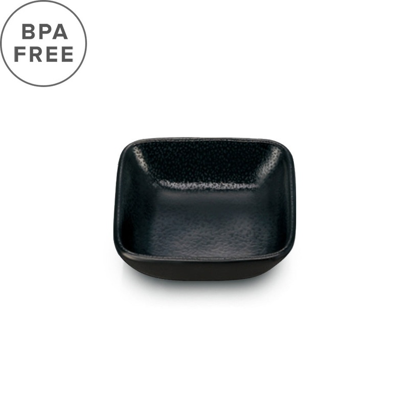 Melamine Black Grainy Square Condiment Dish 2.9" x 2.9"