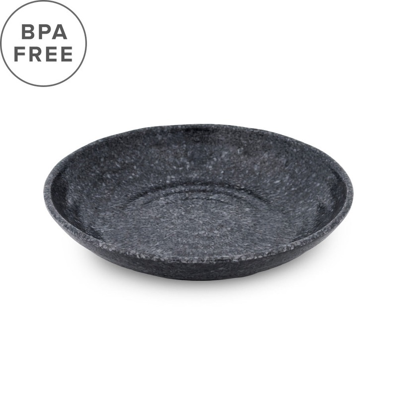 Melamine Stone Grainy Deep Plate 8.1" dia
