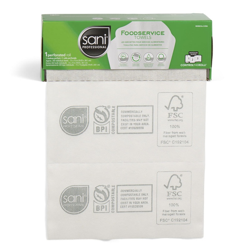 Sani Professional Perforated Dry Foodservice Towels 4 Packs x 200 Counts