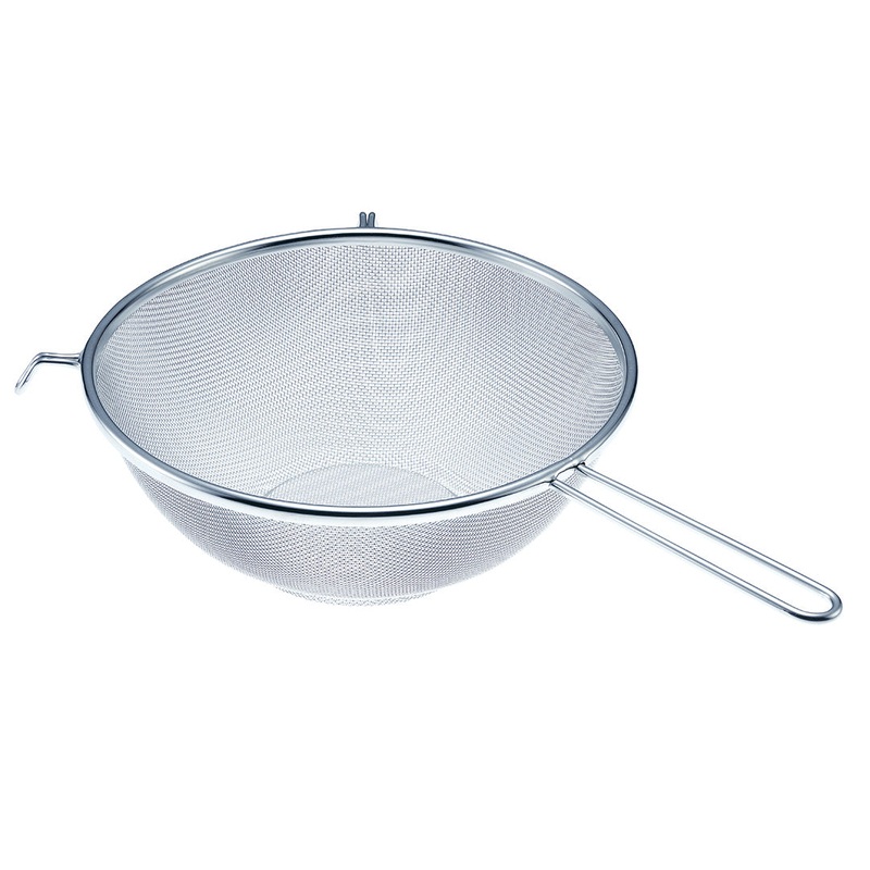 Three Snow Heavy Duty Self-Standing Stainless Steel Mesh Strainer 9.8" dia