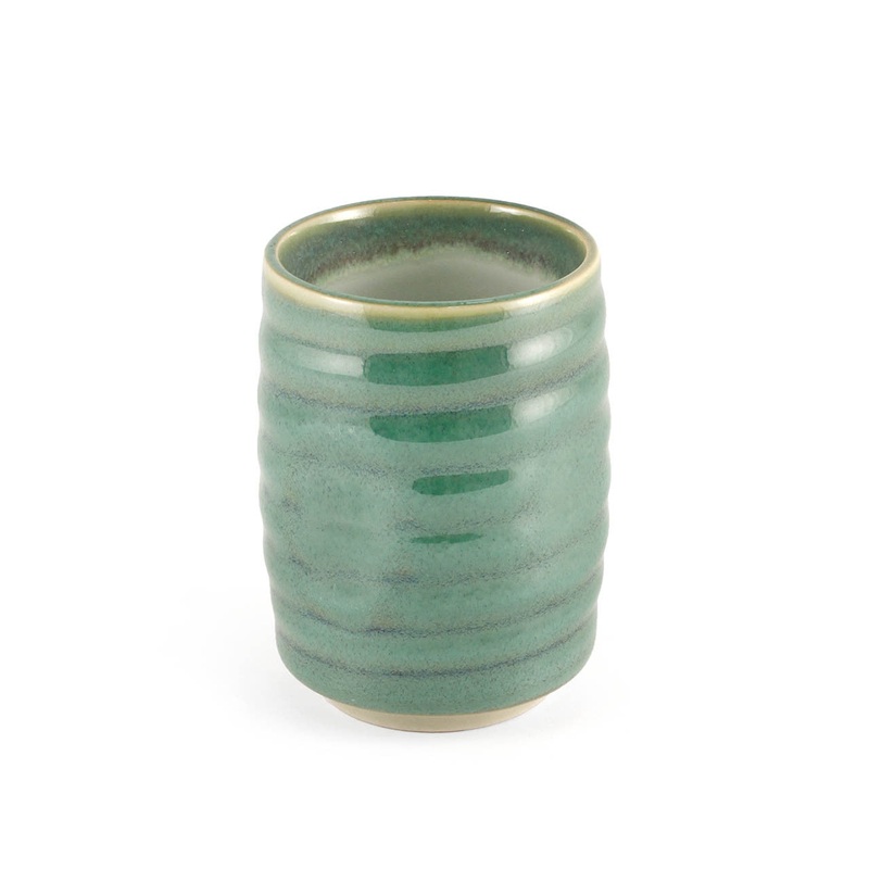 Ridged Emerald Green Teacup 8.6 fl oz / 2.95" dia