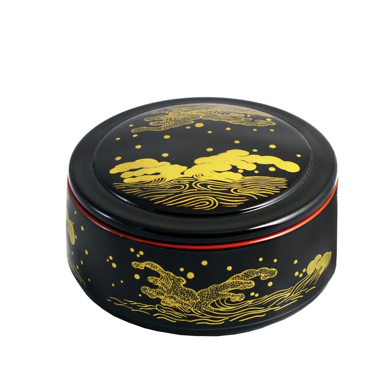 Wave Motif Chirashi Sushi Box 6.57" dia