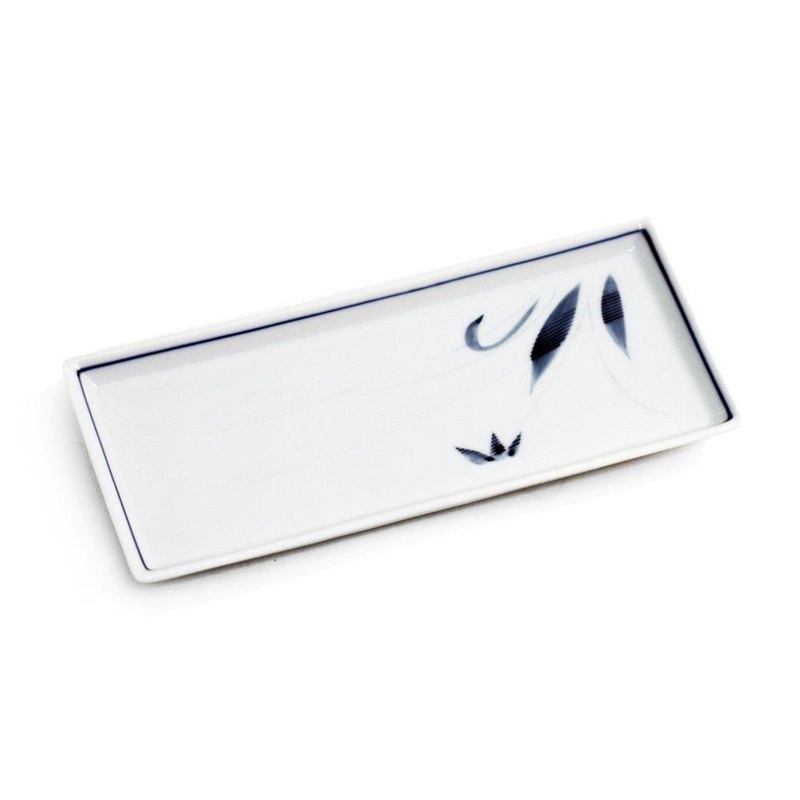 Rectangular Plate with Orchid 8.5" x 3.94"