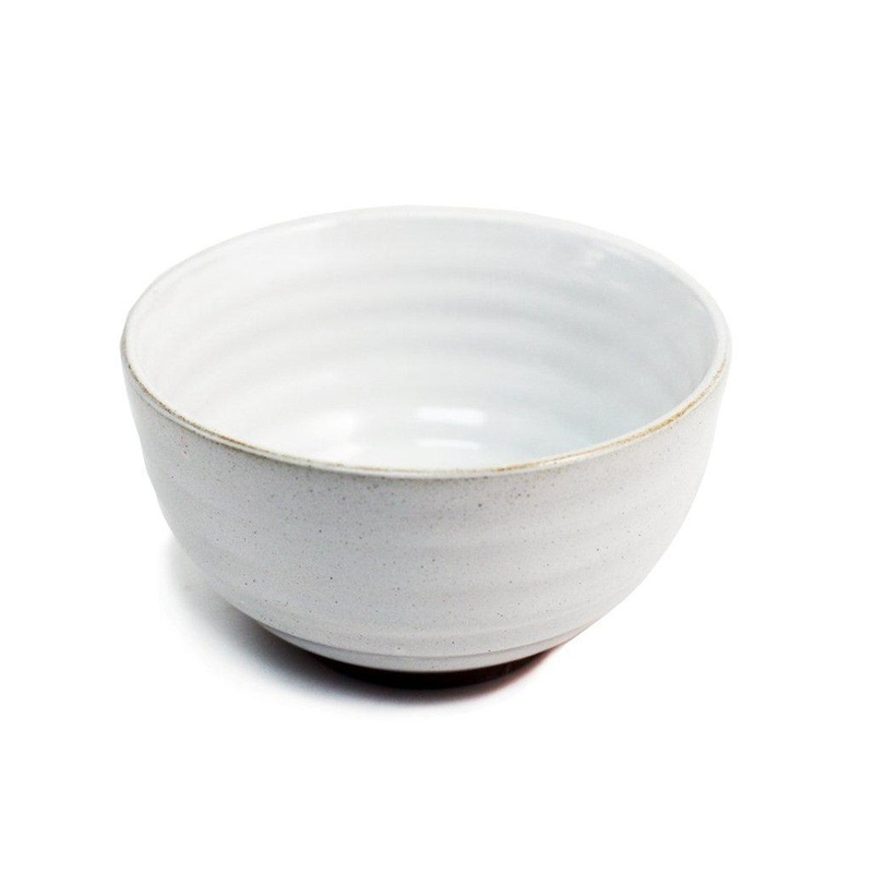 Ridged White Noodle Bowl 28 fl oz / 5.9" dia