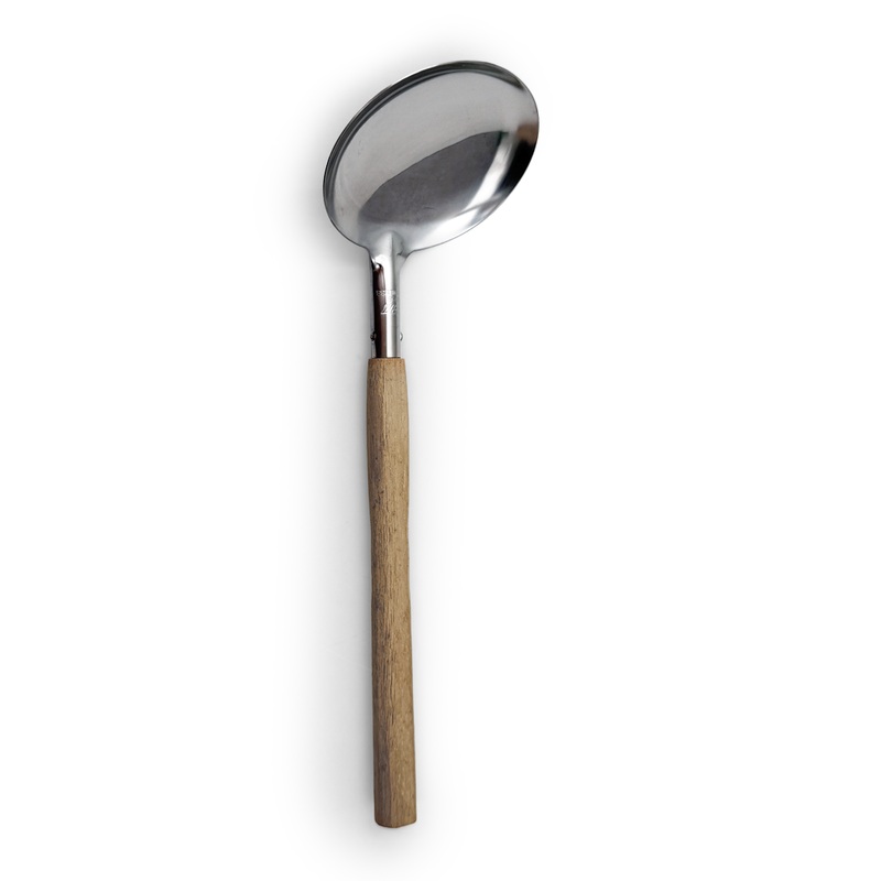 Stainless Steel Serving Spoon with Wooden Handle