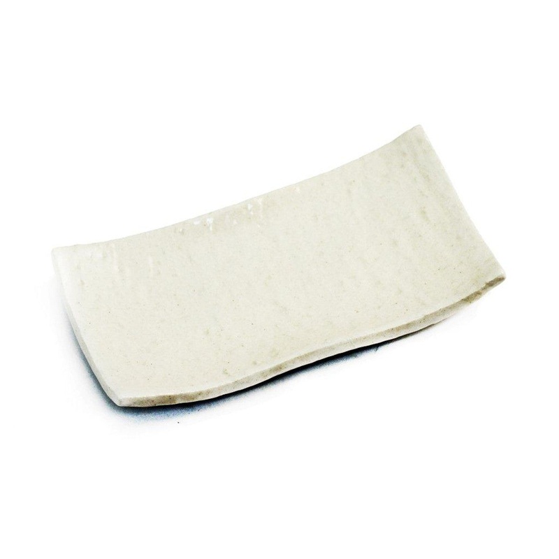 Textured Glossy White Rectangular Plate 7.68" x 4.06"