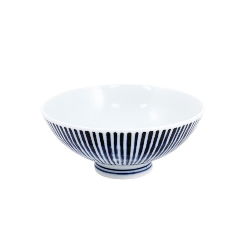 Vertical Striped Chawan Rice Bowl 8 fl oz / 4.72" dia