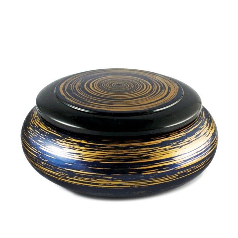 Blue & Gold Chirashi Sushi Box 7.87" dia