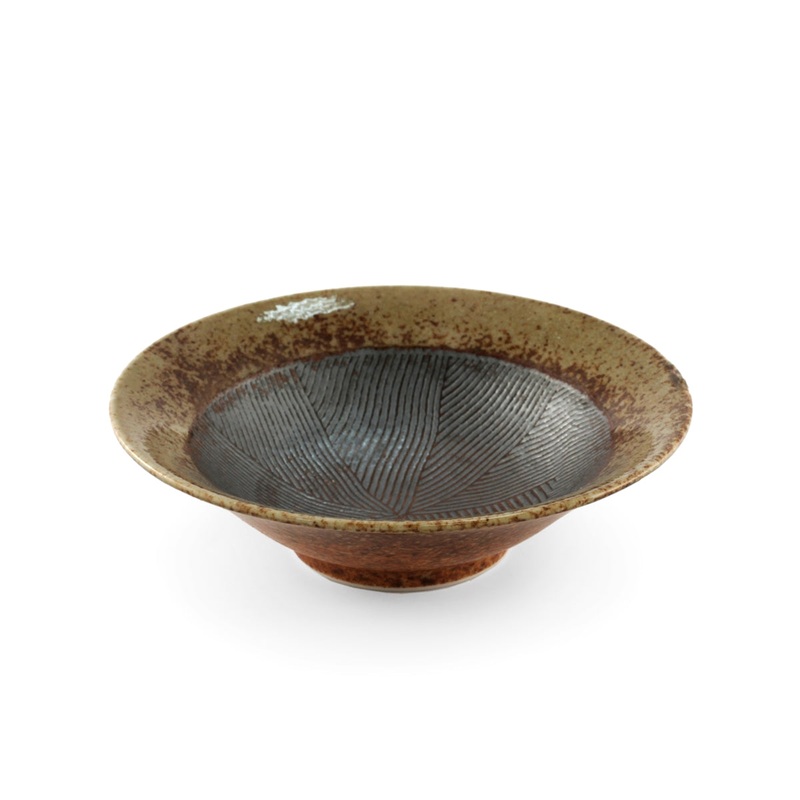 Haifuki Brown Bowl / Japanese-style Mortar (Suribachi) 6.3"dia x 1.85"ht