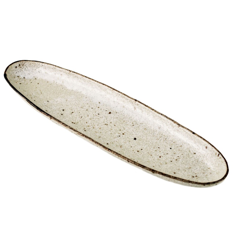 Ivory Long Oval Plate 12.8" x 3.4"
