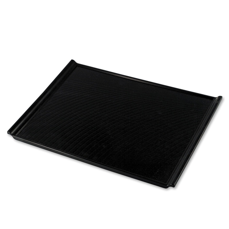 Non-slip Black Rectangular Serving Tray with Handles 17.9" x 12.6"