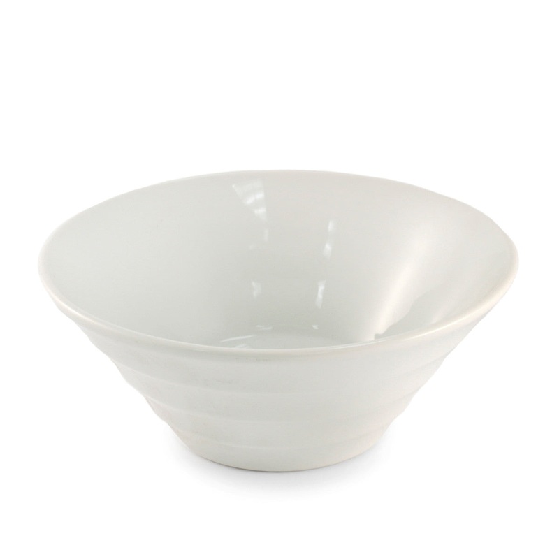 Ridged White Noodle Bowl 40 fl oz / 8.15" dia