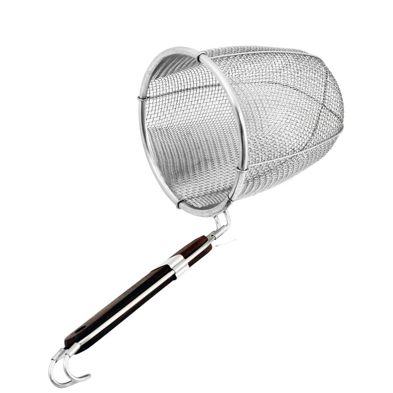 Stainless Steel Noodle Strainer Flat Base (6" Deep)