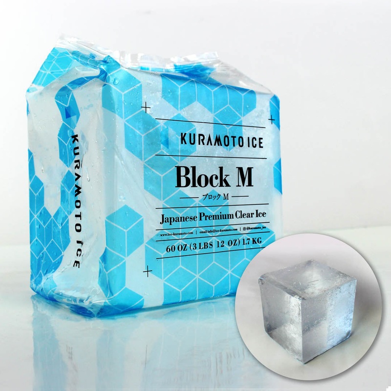 Kuramoto Japanese Premium Clear Ice Block Medium 5.1"x4.9"x4.7" (3.75 lbs)