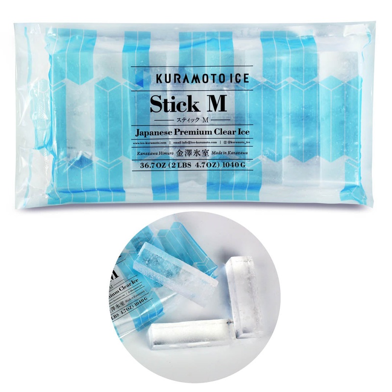 Kuramoto Japanese Premium Clear Ice Stick Medium 1.4"x1.4"x4.9" (2.3 lbs)
