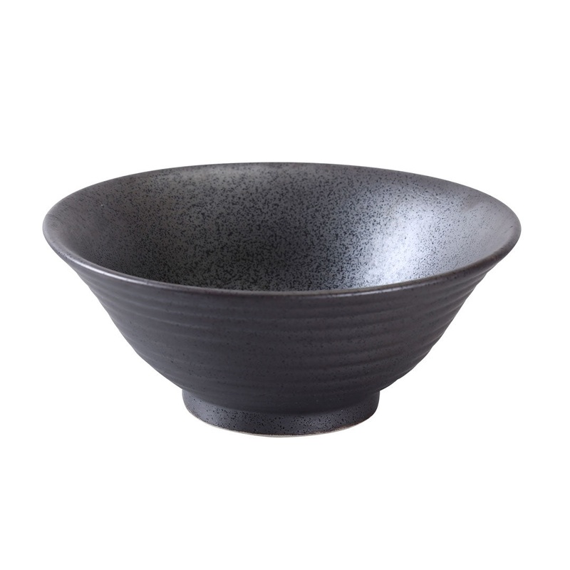 Metallic Gray Black Speckled Noodle Bowl 30 fl oz / 7.5" dia