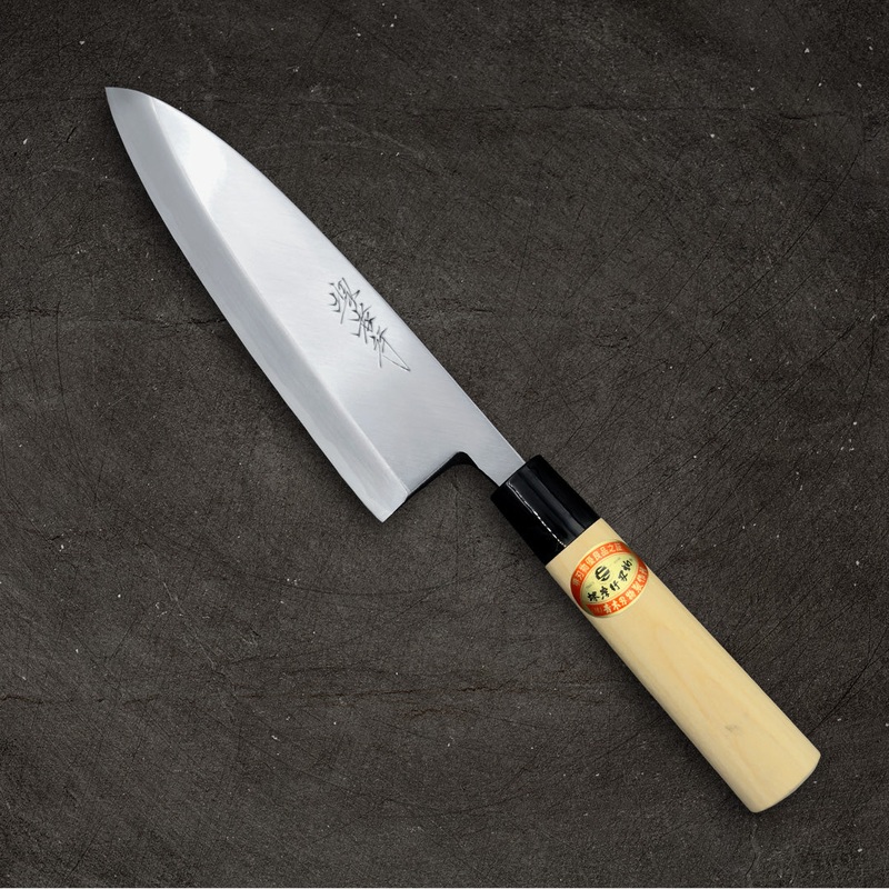 Sakai Takayuki Kasumi Yellow #3 Deba 180mm (7.1") Left Handed Wa-Handle