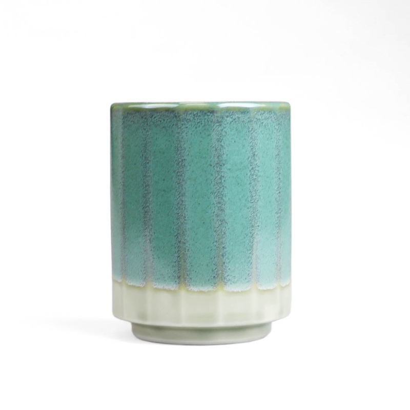 Seaform Green Yunomi Teacup 10 fl oz / 3.1" dia