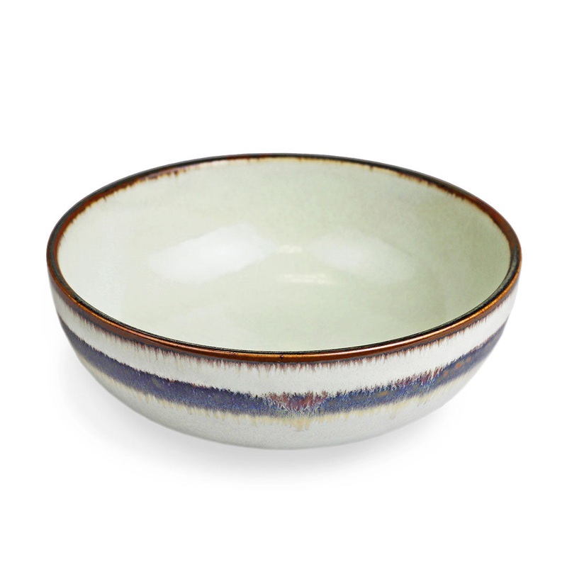 Wasabi Green Noodle Bowl with Brown Trim 46 fl oz / 7.8" dia