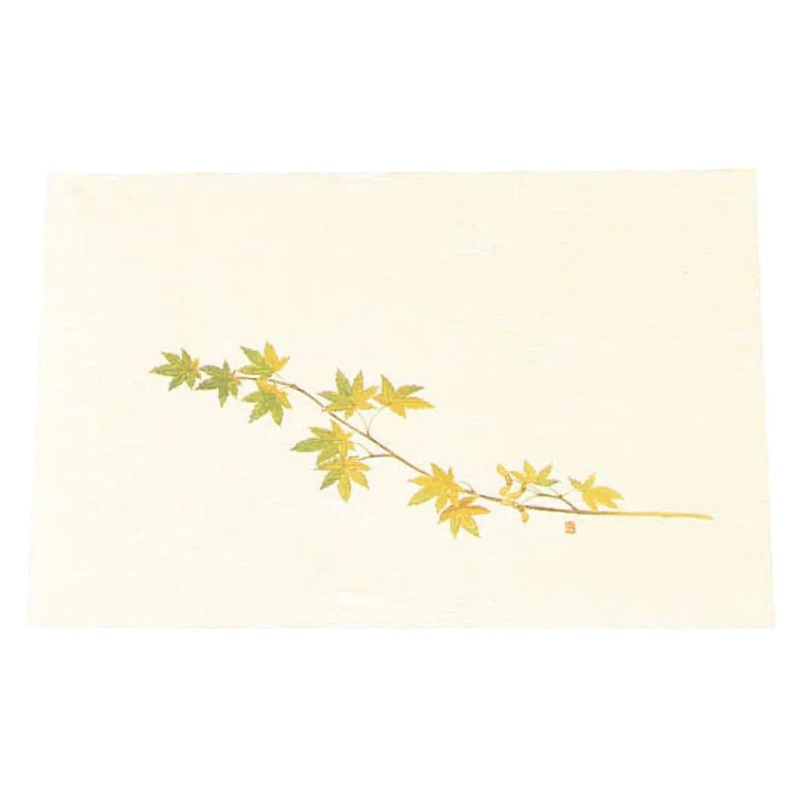 Artec Washi Paper Cream Placemat Green Momiji 100 pcs